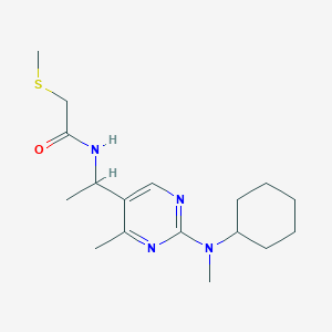 N-[1-[2-[cyclohexyl(methyl)amino]-4-methylpyrimidin-5-yl]ethyl]-2-methylsulfanylacetamide