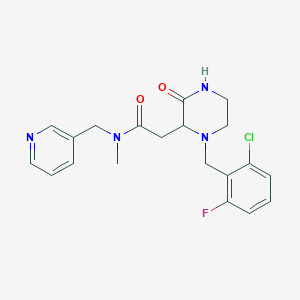 molecular formula C20H22ClFN4O2 B4144996 2-[1-(2-chloro-6-fluorobenzyl)-3-oxo-2-piperazinyl]-N-methyl-N-(3-pyridinylmethyl)acetamide 