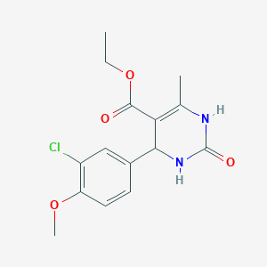 molecular formula C15H17ClN2O4 B4145007 ethyl 4-(3-chloro-4-methoxyphenyl)-6-methyl-2-oxo-1,2,3,4-tetrahydro-5-pyrimidinecarboxylate 