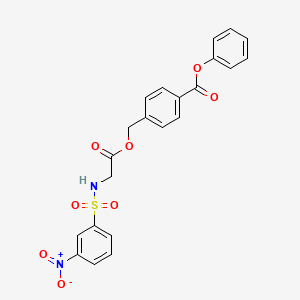 Phenyl 4-{[(2-{[(3-nitrophenyl)sulfonyl]amino}acetyl)oxy]methyl}benzoate