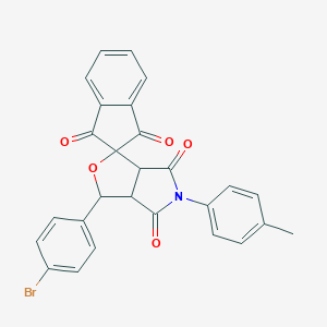 molecular formula C27H18BrNO5 B414503 1-(4-bromophenyl)-5-(4-methylphenyl)spiro[3a,6a-dihydro-1H-furo[3,4-c]pyrrole-3,2'-indene]-1',3',4,6-tetrone CAS No. 497222-22-7