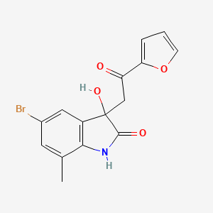 5-bromo-3-[2-(2-furyl)-2-oxoethyl]-3-hydroxy-7-methyl-1,3-dihydro-2H-indol-2-one