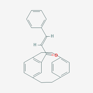 3-Phenyl-1-tricyclo[8.2.2.2~4,7~]hexadeca-1(12),4,6,10,13,15-hexaen-5-yl-2-propen-1-one
