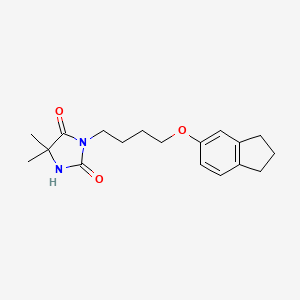 molecular formula C18H24N2O3 B4145071 3-[4-(2,3-dihydro-1H-inden-5-yloxy)butyl]-5,5-dimethyl-2,4-imidazolidinedione 