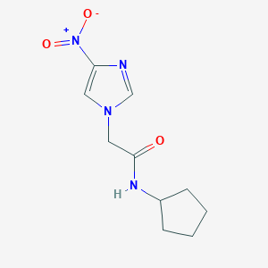 molecular formula C10H14N4O3 B414509 N-cyclopentyl-2-{4-nitro-1H-imidazol-1-yl}acetamide 