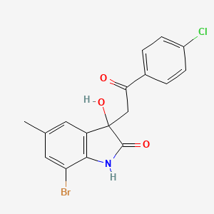 7-bromo-3-[2-(4-chlorophenyl)-2-oxoethyl]-3-hydroxy-5-methyl-1,3-dihydro-2H-indol-2-one