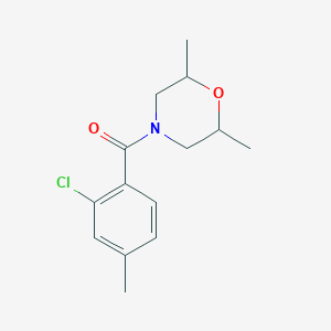 molecular formula C14H18ClNO2 B4145127 (2-Chloro-4-methylphenyl)(2,6-dimethylmorpholin-4-yl)methanone 