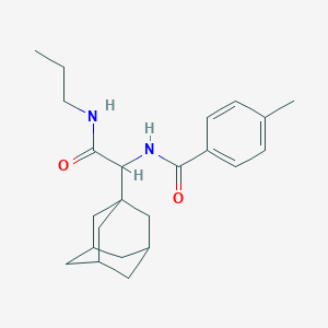 molecular formula C23H32N2O2 B4145168 N-[1-(1-adamantyl)-2-oxo-2-(propylamino)ethyl]-4-methylbenzamide 