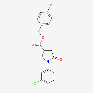 4-bromobenzyl 1-(3-chlorophenyl)-5-oxo-3-pyrrolidinecarboxylate