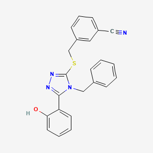 3-({[4-benzyl-5-(2-hydroxyphenyl)-4H-1,2,4-triazol-3-yl]thio}methyl)benzonitrile