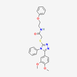 molecular formula C26H26N4O4S B4145279 2-{[5-(3,4-dimethoxyphenyl)-4-phenyl-4H-1,2,4-triazol-3-yl]thio}-N-(2-phenoxyethyl)acetamide 