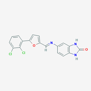 5-({[5-(2,3-dichlorophenyl)-2-furyl]methylene}amino)-1,3-dihydro-2H-benzimidazol-2-one