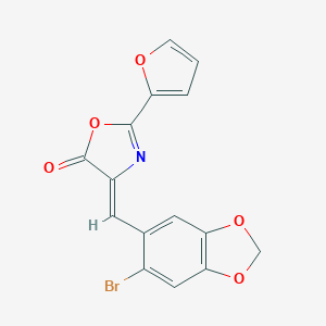 molecular formula C15H8BrNO5 B414529 4-[(6-bromo-1,3-benzodioxol-5-yl)methylene]-2-(2-furyl)-1,3-oxazol-5(4H)-one CAS No. 352536-23-3