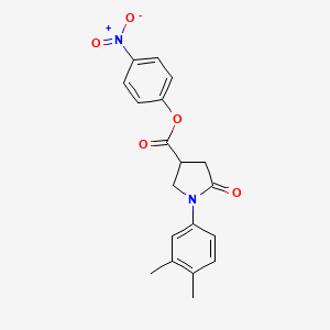 molecular formula C19H18N2O5 B4145296 4-Nitrophenyl 1-(3,4-dimethylphenyl)-5-oxopyrrolidine-3-carboxylate 