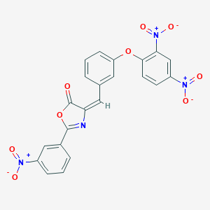 molecular formula C22H12N4O9 B414533 4-(3-{2,4-bisnitrophenoxy}benzylidene)-2-{3-nitrophenyl}-1,3-oxazol-5(4H)-one 