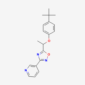 3-{5-[1-(4-tert-butylphenoxy)ethyl]-1,2,4-oxadiazol-3-yl}pyridine