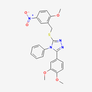 3-(3,4-dimethoxyphenyl)-5-[(2-methoxy-5-nitrobenzyl)thio]-4-phenyl-4H-1,2,4-triazole