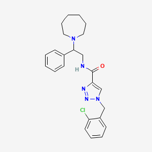 molecular formula C24H28ClN5O B4145346 N-[2-(1-azepanyl)-2-phenylethyl]-1-(2-chlorobenzyl)-1H-1,2,3-triazole-4-carboxamide 