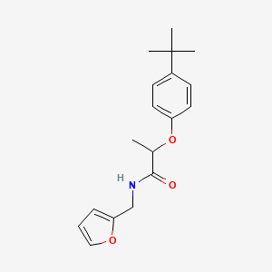 molecular formula C18H23NO3 B4145351 2-(4-tert-butylphenoxy)-N-(furan-2-ylmethyl)propanamide 