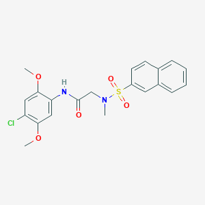 molecular formula C21H21ClN2O5S B4145361 N-(4-chloro-2,5-dimethoxyphenyl)-2-[methyl(naphthalen-2-ylsulfonyl)amino]acetamide 