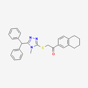 2-{[5-(diphenylmethyl)-4-methyl-4H-1,2,4-triazol-3-yl]thio}-1-(5,6,7,8-tetrahydro-2-naphthalenyl)ethanone