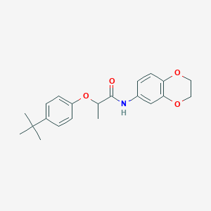 2-(4-tert-butylphenoxy)-N-(2,3-dihydro-1,4-benzodioxin-6-yl)propanamide