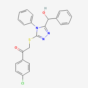 1-(4-chlorophenyl)-2-({5-[hydroxy(phenyl)methyl]-4-phenyl-4H-1,2,4-triazol-3-yl}thio)ethanone