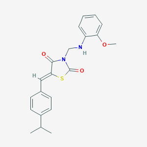 molecular formula C21H22N2O3S B414540 5-(4-Isopropylbenzylidene)-3-[(2-methoxyanilino)methyl]-1,3-thiazolidine-2,4-dione 