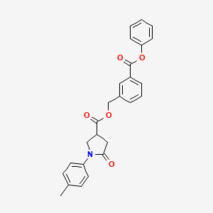 molecular formula C26H23NO5 B4145414 3-(phenoxycarbonyl)benzyl 1-(4-methylphenyl)-5-oxo-3-pyrrolidinecarboxylate 