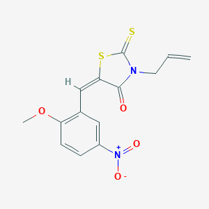 molecular formula C14H12N2O4S2 B414543 3-Allyl-5-{5-nitro-2-methoxybenzylidene}-2-thioxo-1,3-thiazolidin-4-one 