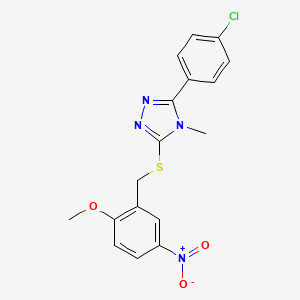 3-(4-chlorophenyl)-5-[(2-methoxy-5-nitrobenzyl)thio]-4-methyl-4H-1,2,4-triazole