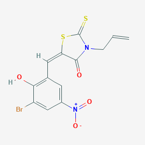 molecular formula C13H9BrN2O4S2 B414547 3-Allyl-5-{3-bromo-2-hydroxy-5-nitrobenzylidene}-2-thioxo-1,3-thiazolidin-4-one 