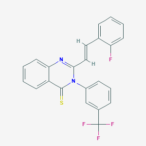 molecular formula C23H14F4N2S B414548 2-[2-(2-fluorophenyl)vinyl]-3-[3-(trifluoromethyl)phenyl]-4(3H)-quinazolinethione 