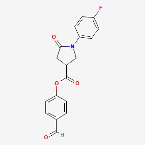 4-formylphenyl 1-(4-fluorophenyl)-5-oxo-3-pyrrolidinecarboxylate