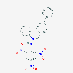 molecular formula C25H19N5O6 B414552 4-[(1-Phenyl-2-{2,4,6-trisnitrophenyl}hydrazino)methyl]-1,1'-biphenyl 
