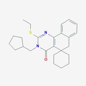 molecular formula C25H32N2OS B414557 3-(cyclopentylmethyl)-2-ethylsulfanylspiro[6H-benzo[h]quinazoline-5,1'-cyclohexane]-4-one CAS No. 328071-78-9