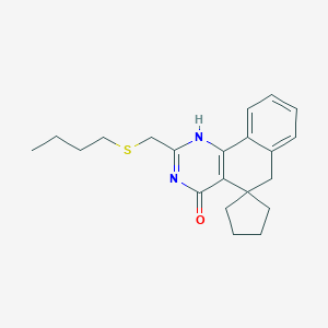 molecular formula C21H26N2OS B414558 2-[(butylsulfanyl)methyl]-5,6-dihydrospiro(benzo[h]quinazoline-5,1'-cyclopentane)-4(3H)-one CAS No. 330454-27-8