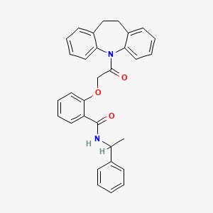 2-[2-(10,11-dihydro-5H-dibenzo[b,f]azepin-5-yl)-2-oxoethoxy]-N-(1-phenylethyl)benzamide