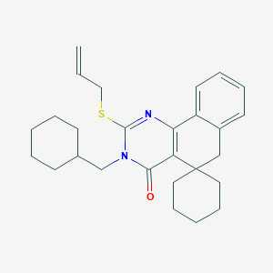 molecular formula C27H34N2OS B414562 3-(cyclohexylmethyl)-2-prop-2-enylsulfanylspiro[6H-benzo[h]quinazoline-5,1'-cyclohexane]-4-one CAS No. 328069-16-5