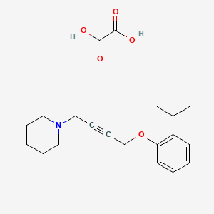 molecular formula C21H29NO5 B4145621 1-[4-(5-Methyl-2-propan-2-ylphenoxy)but-2-ynyl]piperidine;oxalic acid 