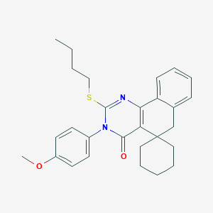 2-butylsulfanyl-3-(4-methoxyphenyl)spiro[6H-benzo[h]quinazoline-5,1'-cyclohexane]-4-one