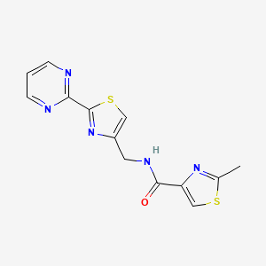 2-methyl-N-[(2-pyrimidin-2-yl-1,3-thiazol-4-yl)methyl]-1,3-thiazole-4-carboxamide