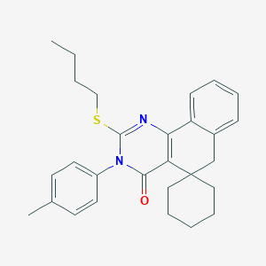 molecular formula C28H32N2OS B414565 2-butylsulfanyl-3-(4-methylphenyl)spiro[6H-benzo[h]quinazoline-5,1'-cyclohexane]-4-one CAS No. 289711-74-6