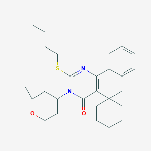 2-butylsulfanyl-3-(2,2-dimethyloxan-4-yl)spiro[6H-benzo[h]quinazoline-5,1'-cyclohexane]-4-one