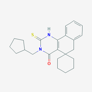 molecular formula C23H28N2OS B414567 3-(cyclopentylmethyl)-2-thioxo-2,3-dihydro-1H-spiro[benzo[h]quinazoline-5,1'-cyclohexan]-4(6H)-one CAS No. 286000-44-0
