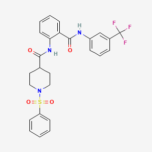 1-(phenylsulfonyl)-N-[2-({[3-(trifluoromethyl)phenyl]amino}carbonyl)phenyl]-4-piperidinecarboxamide