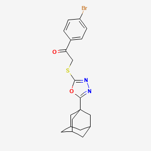 2-{[5-(1-adamantyl)-1,3,4-oxadiazol-2-yl]thio}-1-(4-bromophenyl)ethanone