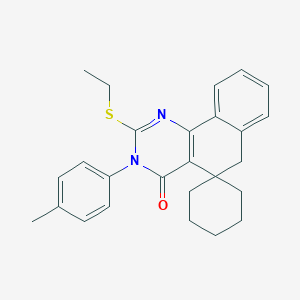 molecular formula C26H28N2OS B414571 2-ethylsulfanyl-3-(4-methylphenyl)spiro[6H-benzo[h]quinazoline-5,1'-cyclohexane]-4-one CAS No. 289711-73-5