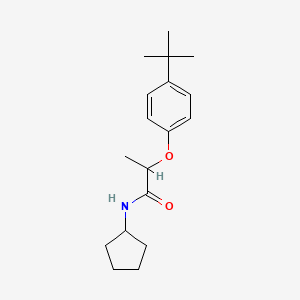 molecular formula C18H27NO2 B4145710 2-(4-tert-butylphenoxy)-N-cyclopentylpropanamide 