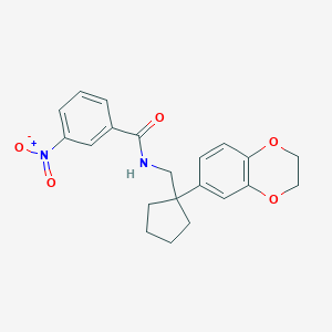 molecular formula C21H22N2O5 B414572 N-{[1-(2,3-dihydro-1,4-benzodioxin-6-yl)cyclopentyl]methyl}-3-nitrobenzamide 